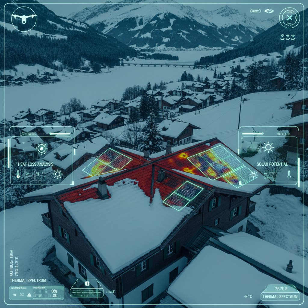 Solarpanels auf Einfamilienhaus in der Schweiz